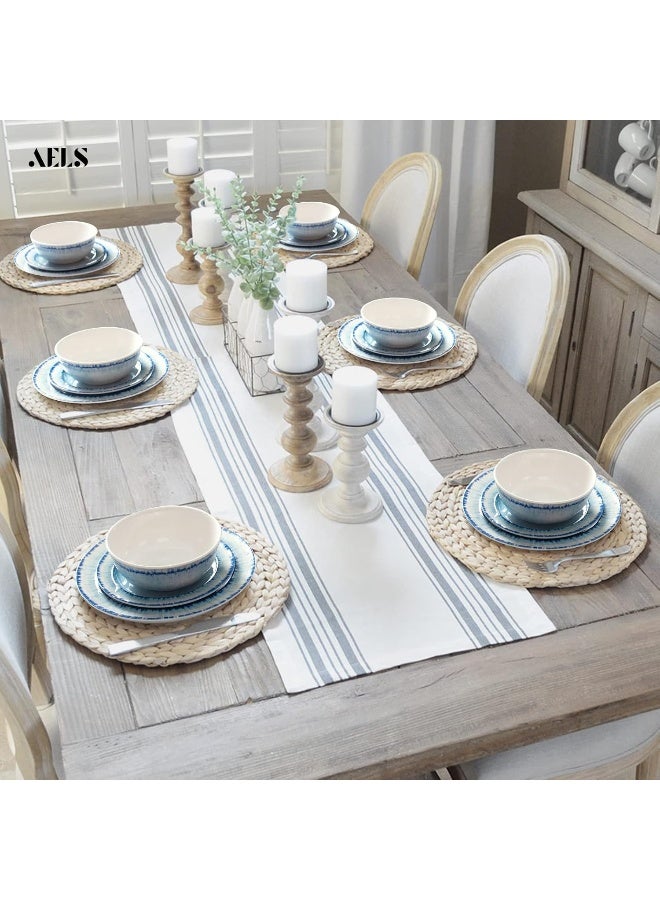 AELS Melamine Dinnerware Set of 18 Pcs Dinner Dishes Set Lightweight Unbreakable for Indoor and Outdoor Use BPA Free Dishwasher Safe Light Blue - Image 4