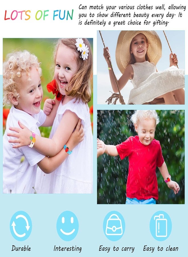 MTLEE 36 Pieces Silicone Wristbands Adjustable Cute Wristbands for Girls Swimming Identify Shoe Birthday Presents, 12 Colors(7 Inch,Classic Color) - Image 5