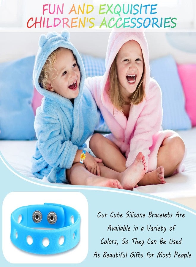 MTLEE 36 Pieces Silicone Wristbands Adjustable Cute Wristbands for Girls Swimming Identify Shoe Birthday Presents, 12 Colors(7 Inch,Classic Color) - Image 3