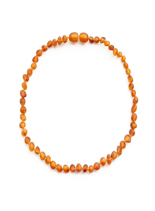 Baltic Proud Amber Necklace for Women and Men (Authentic, Certified) - 18 inches, Honey Raw (Unpolished) - Unisex Amber Jewelry for Adults - Bead Necklace - Image 1