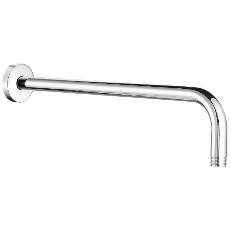 Nuodan Shower Arm with Flange 15 Inches Wall Mount Replacement Extension Showerhead Arm For Fixed Shower Head Chrome