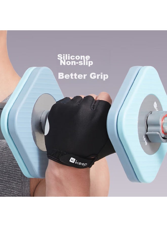 Keep Fitness Gloves For Men And Women, Gel 3d Palm Pads, Sports Equipment Training, Cycling Half-finger Non-slip Wrist Guard, Classic Black, Size L - Image 3