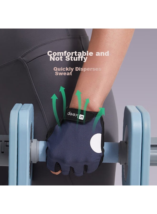 Keep Fitness Gloves For Men And Women, Gel 3d Palm Pads, Sports Equipment Training, Cycling Half-finger Non-slip Wrist Guard, Classic Black, Size L - Image 4