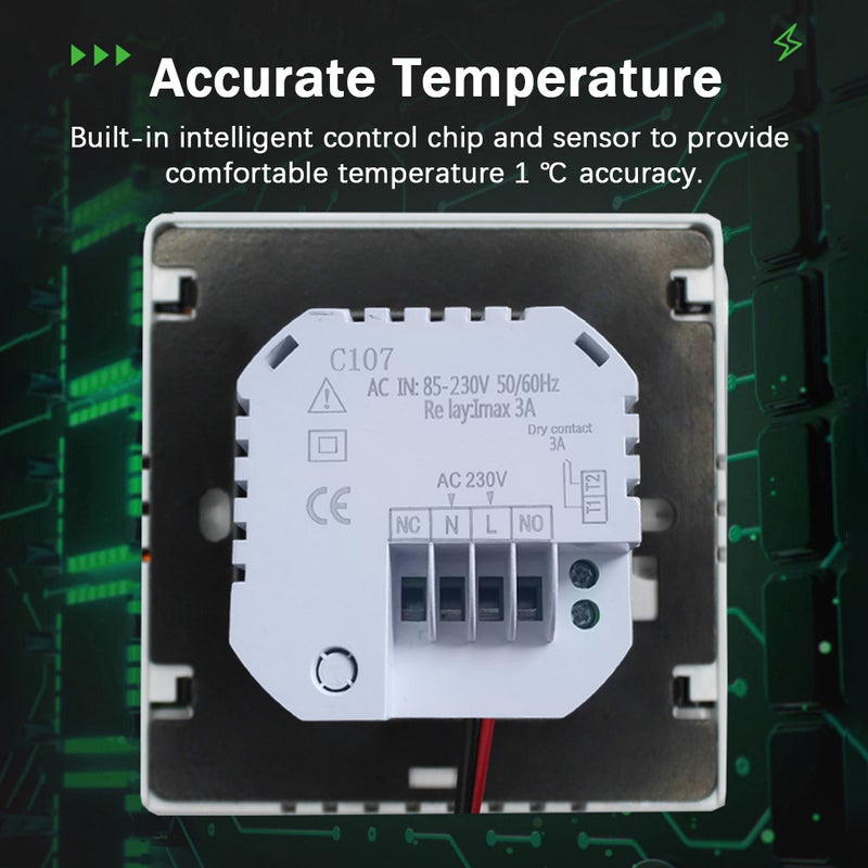 Smart Thermostat Temperature Controller for Electric Heating LCD Display Touch Screen Week Programmable Underfloor Heating Thermostats for Home Office School Hotel - Image 2