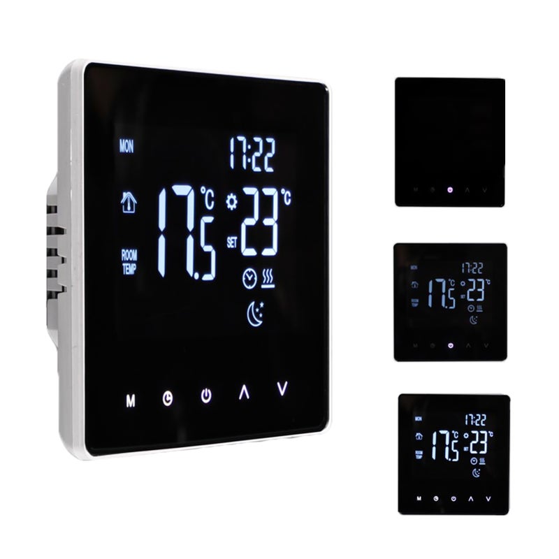 Smart Thermostat Temperature Controller for Electric Heating LCD Display Touch Screen Week Programmable Underfloor Heating Thermostats for Home Office School Hotel - Image 1