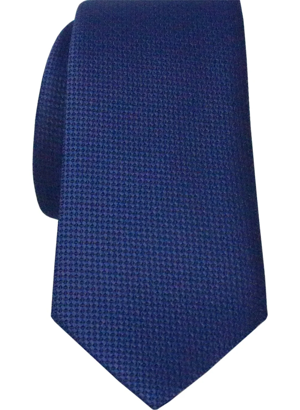 Varetta Men's Midnight Blue Dobby Eyelet Pattern Narrow Tie