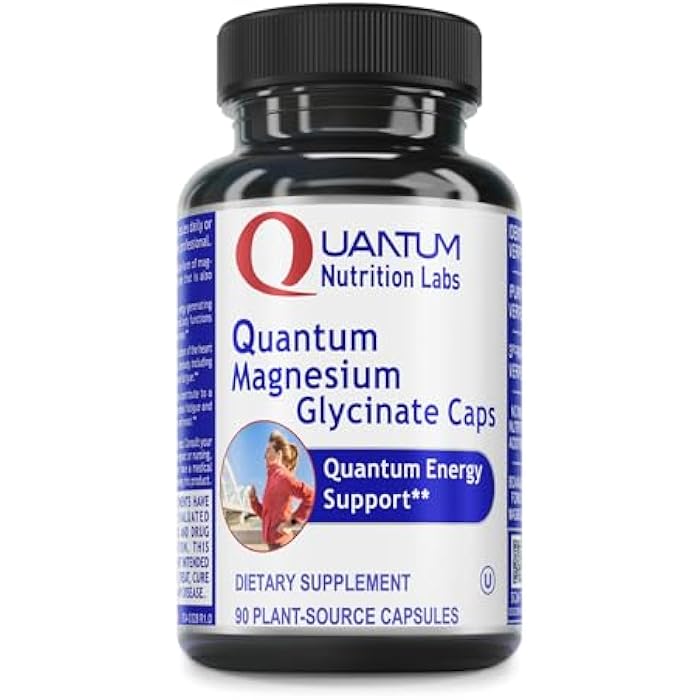 Quantum Nutrition Labs Magnesium Glycinate Caps - Pure Magnesium Glycinate Supplement, Supports Sleep Quality & Calm, Chelated Mineral for Energy Support - 90 Vegetarian Capsules