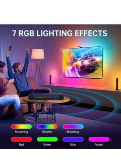 Generic Computer Speakers for PC Desktop Bluetooth 5.0 and 3.5mm Aux in Dynamic RGB Bluetooth Soundbar Portable Dual Speakers Subwoofer Computer SoundBar Speaker for Desktop Laptop Phone Black  - Image 5