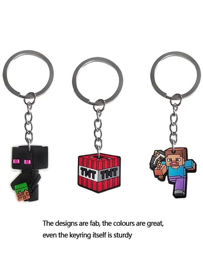 ماين كرافت 12 حزمة من سلاسل المفاتيح لعبة Minecraft Miner ، قلائد حقيبة الظهر والعلامات الرئيسية ، خاتم المفاتيح المحمولة لحقيبة حقيبة الظهر للفتيان والبنات - Image 5