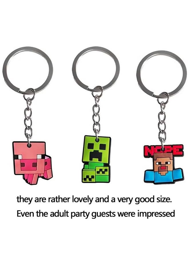 ماين كرافت 12 حزمة من سلاسل المفاتيح لعبة Minecraft Miner ، قلائد حقيبة الظهر والعلامات الرئيسية ، خاتم المفاتيح المحمولة لحقيبة حقيبة الظهر للفتيان والبنات - Image 4