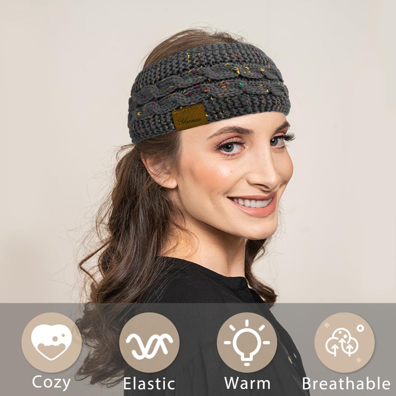 YSense Womens Ear Warmer Headband Cable Knit Winter Headbands Fleece Lined Ear Warmers Stocking Stuffers Gifts for Women - Image 5