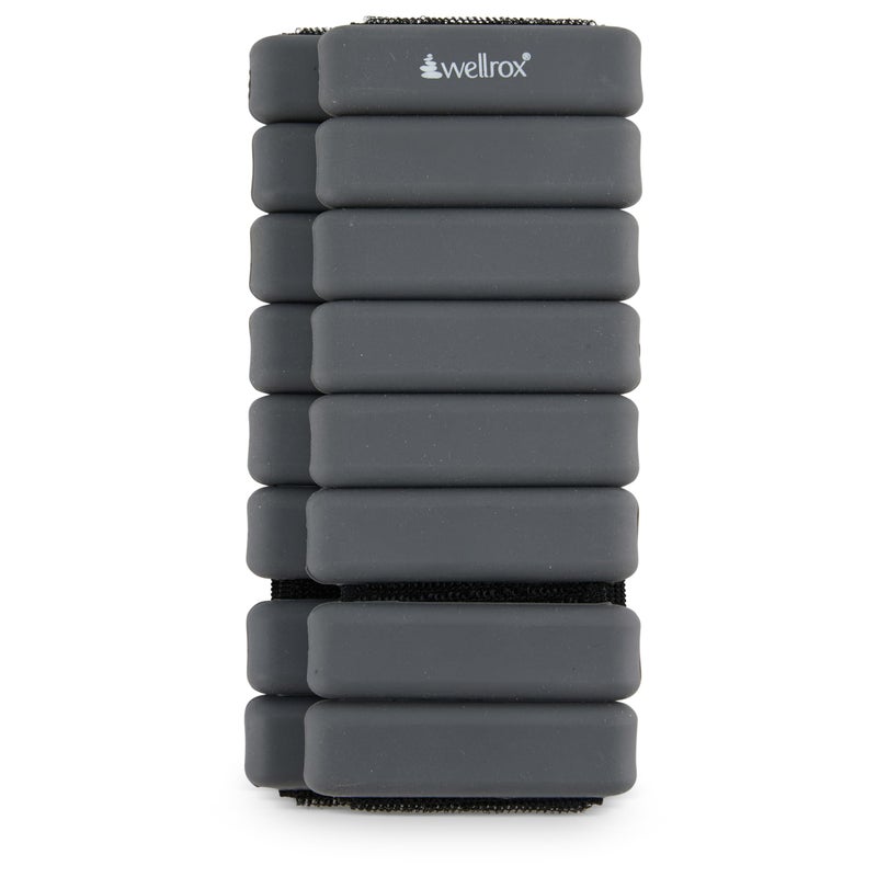 Wellrox Weighted Bangles â€“ Adjustable Ankle and Wrist Weights for Women & Men â€“ Set of Ankle Weights 2 lbs (1 lb Each Wrist Weight) | Weighted Arm Bands for Pilates, Yoga, Running & Walking (Grey) - Image 2