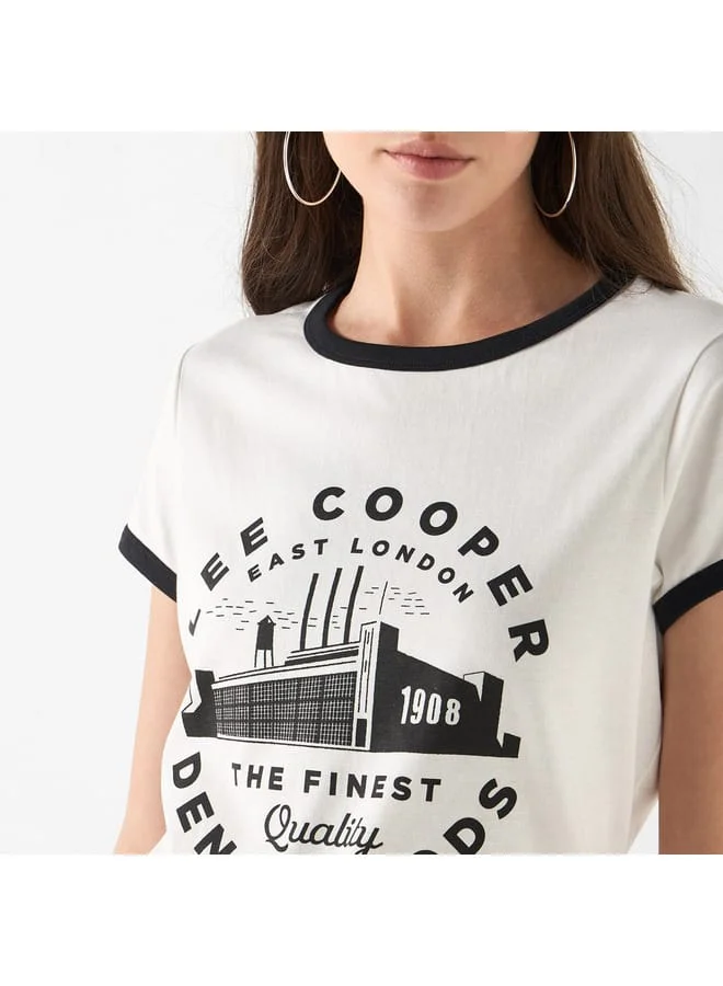 Lee Cooper Lee Cooper Printed T-shirt with Crew Neck and Short Sleeves