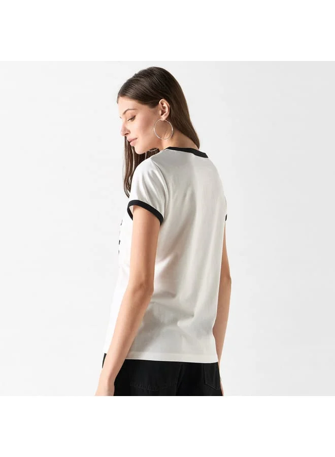 Lee Cooper Lee Cooper Printed T-shirt with Crew Neck and Short Sleeves