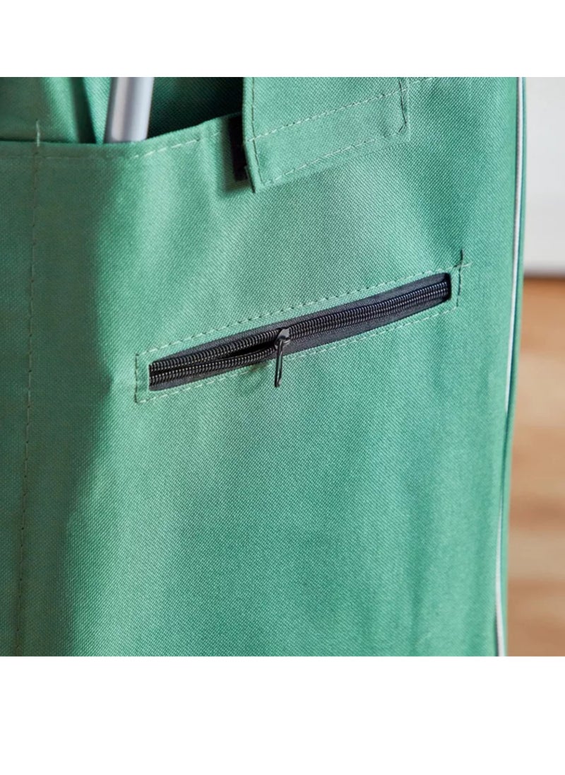Feelings FEELINGS Folding Essential Shopping Trolley- Wheels Green Leaf  - Image 4