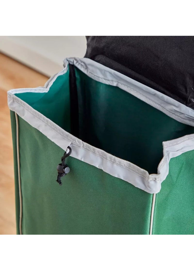 Feelings FEELINGS Folding Essential Shopping Trolley- Wheels Green Leaf  - Image 5