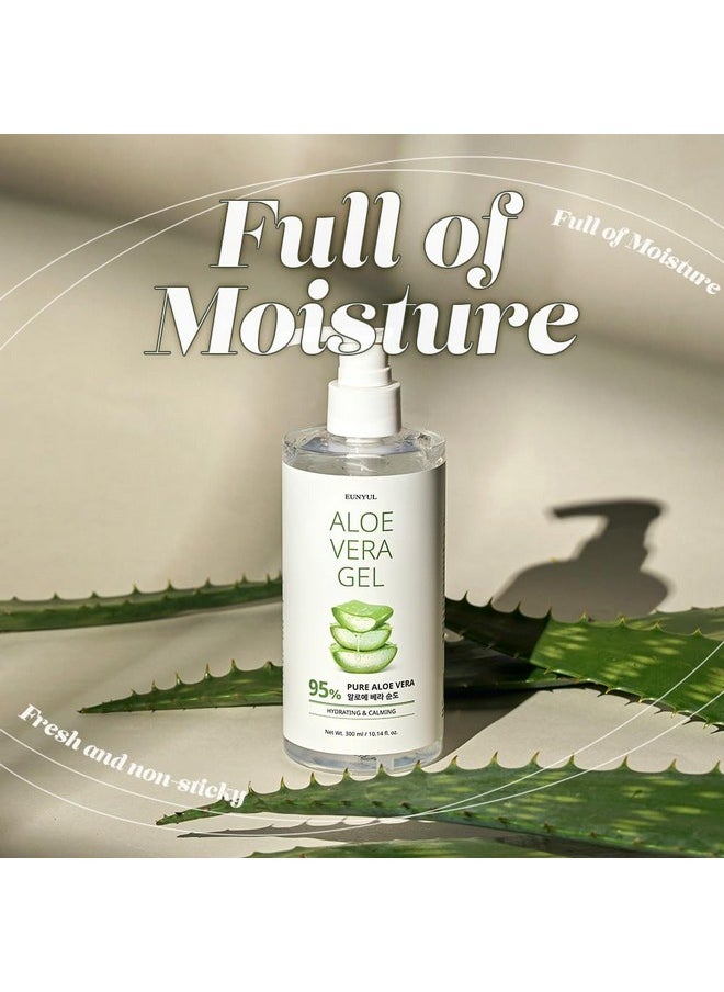 Eunyul EUNYUL Aloe Vera Soothing Gel 95% 10. 14 fl. oz. / 300ml Korean Skincare Body Care, After Sunburn  - Image 2