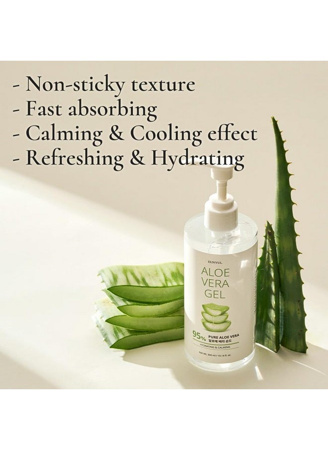 Eunyul EUNYUL Aloe Vera Soothing Gel 95% 10. 14 fl. oz. / 300ml Korean Skincare Body Care, After Sunburn  - Image 4