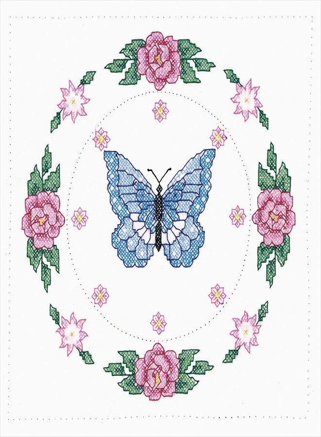 Tobin Butterfly/Rose Stamped for Embroidery Quilt Blocks - Set of 6 - Image 2
