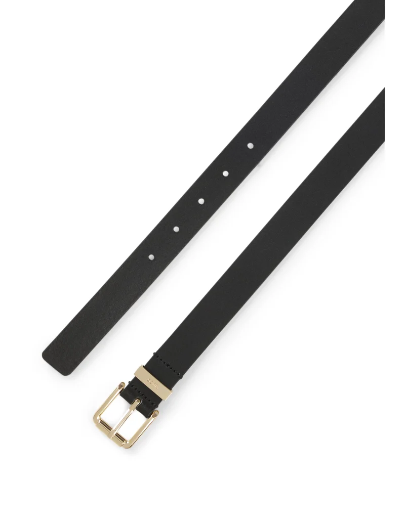 HUGO Italian-leather belt with gold-tone buckle