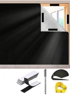 Generic 100% Blackout Curtains for Bedroom, Portable DIY Window Blinds, No Drill Window Shades & Blackout Blinds with Stickers & Tabs for Baby Nursery, Travel, Dorm Room(145cm x 100cm)  - Image 1