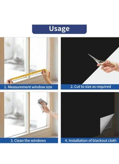 Generic 100% Blackout Curtains for Bedroom, Portable DIY Window Blinds, No Drill Window Shades & Blackout Blinds with Stickers & Tabs for Baby Nursery, Travel, Dorm Room(145cm x 100cm)  - Image 5