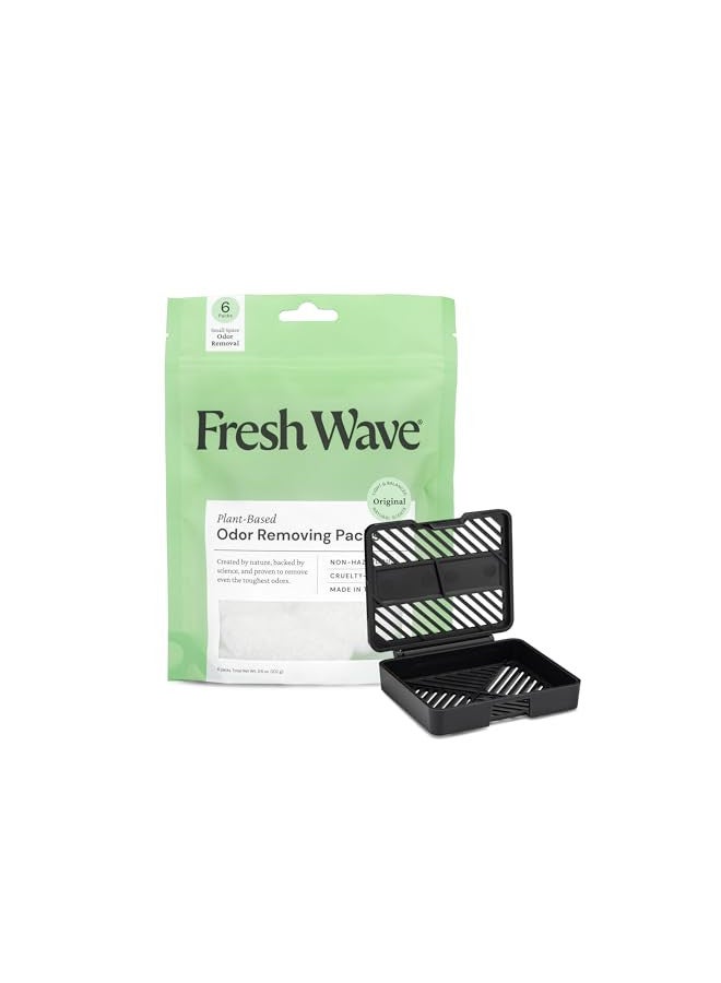 Fresh Wave Fresh Wave Odor Eliminating & Deodorizing Packs | Bag of 6 & Fresh Pod Case | Safer Odor Relief for Small Spaces | Natural Plant-Based Odor Eliminator | Odor Absorbers for Home  - Image 1