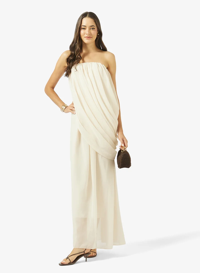 Ginger  Bandeau Draped Maxi Dress for Women | Best Price UAE