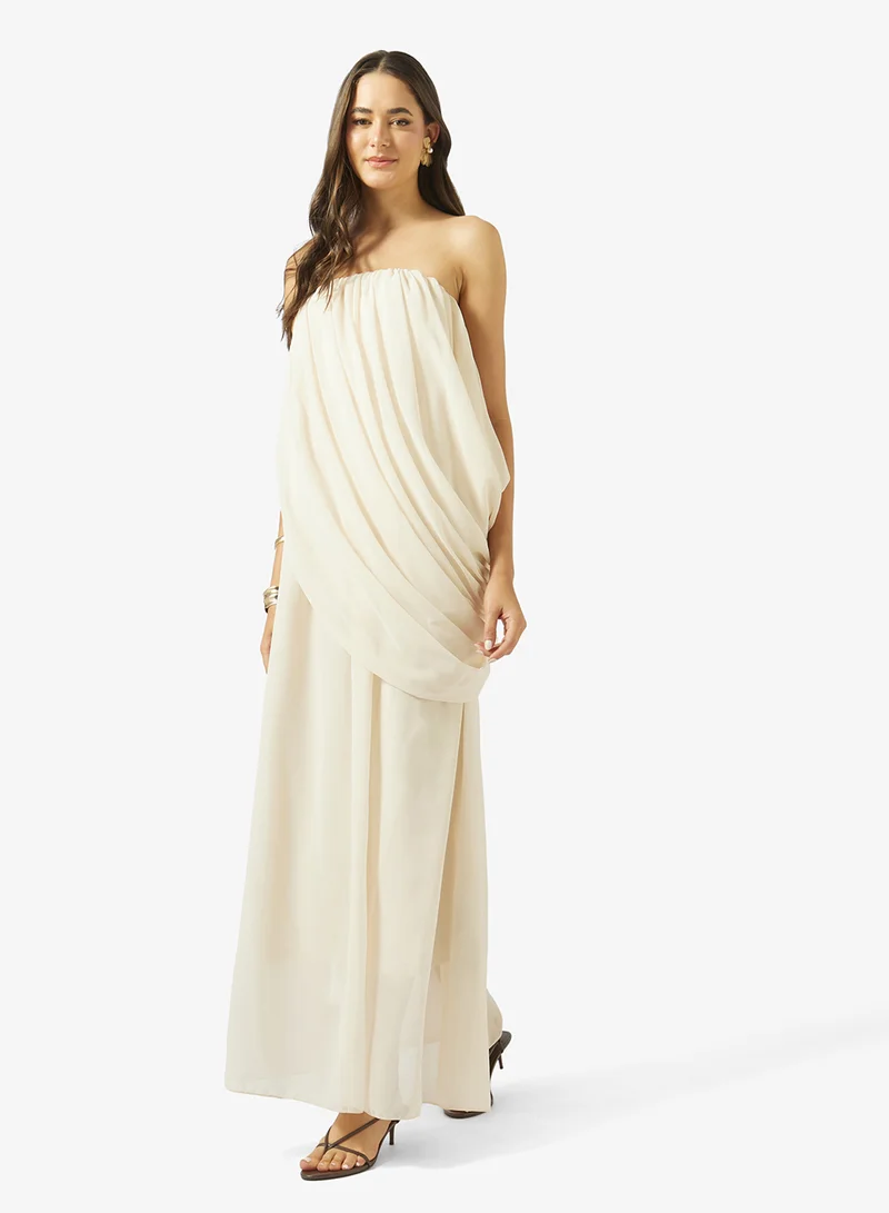 Bandeau Draped Maxi Dress