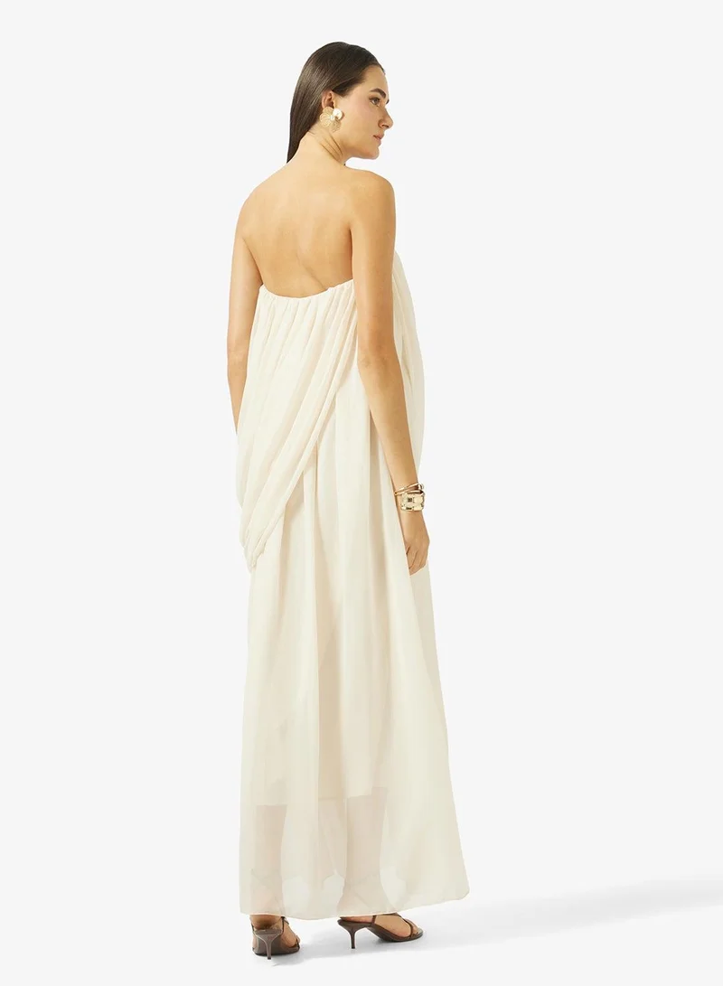 Ginger Bandeau Draped Maxi Dress