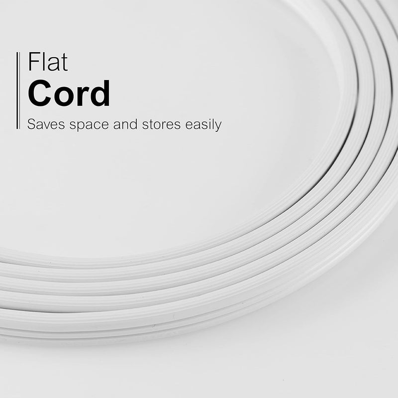 GE 3-Outlet Flat Extension Cord 3 Ft Grounded Extension Cord with Multiple Outlets 3 Prong Outlet Extender Flat Plug Power Strip Indoor 16 Gauge UL Listed 2 Pack White 69871 - Image 2