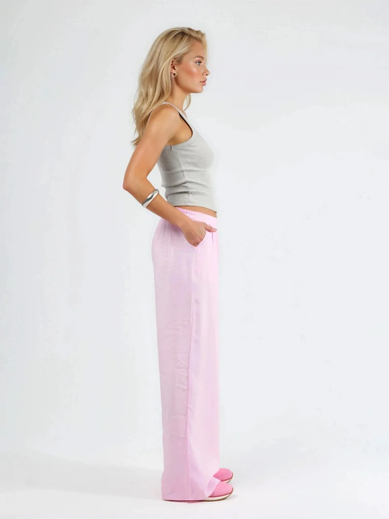 بوسيم BUSEM High Waist Pleated Wide Leg Trousers