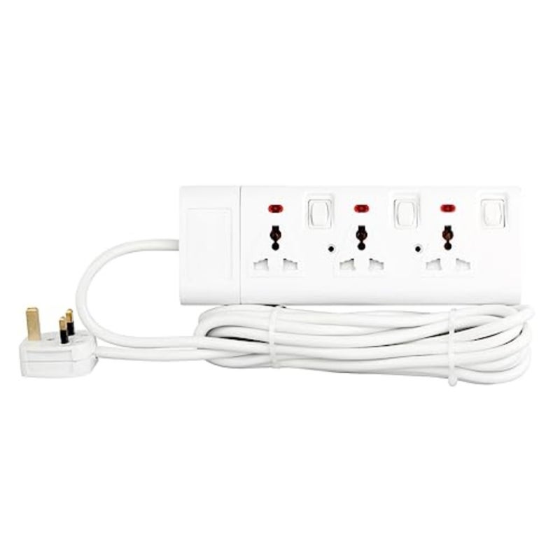 3 Way Universal Power Extension Socket With Individual Switches, Indicators and 5M Cable ESMA Approved TPB 723-5M - Image 5