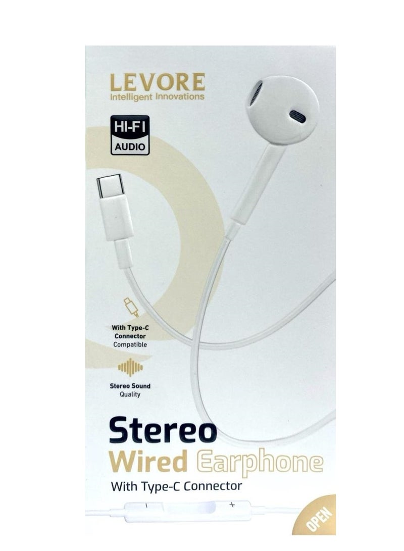 LEVORE سماعة أذن سلكية ستيريو مع موصل Type-C - Image 2