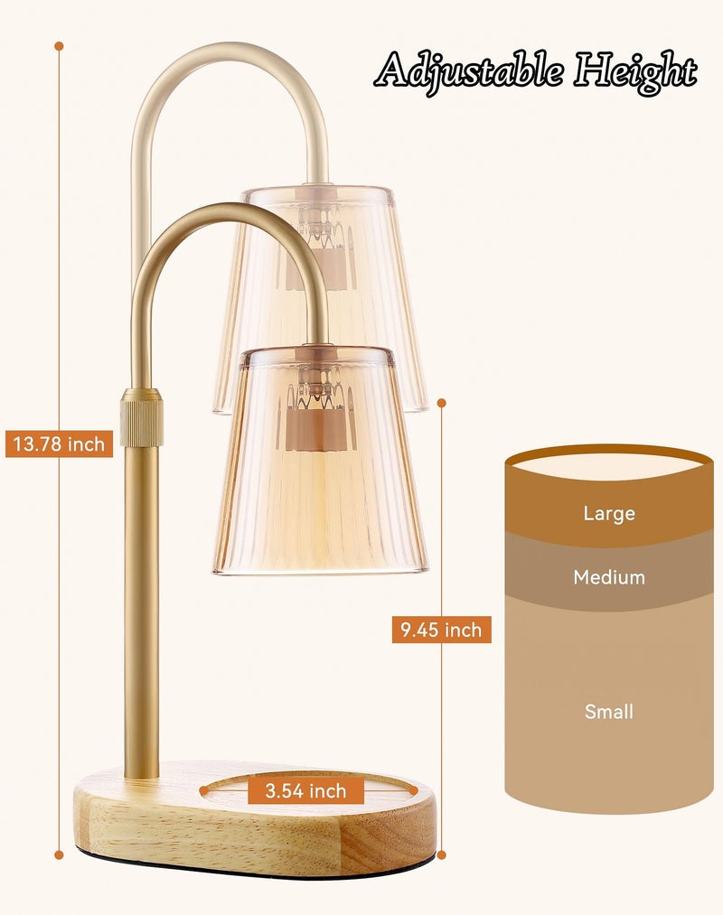 Warlisou Adjustable Candle Warmer Lamp with Timer - Electric Light Wax Warming Dimmable Flameless Top Melter Heater Melting Heating Height Small Jar Candles Gifts Women Mom Birthday Home Desk Modern Decor - Image 4