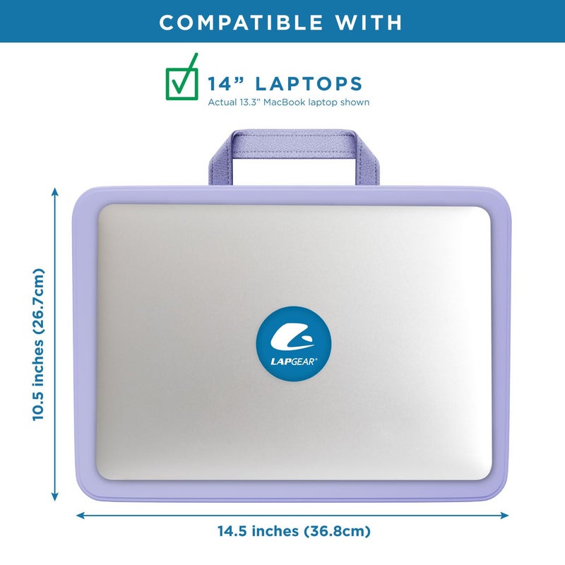 LAPGEAR Compact Lap Desk â€“ Fits Up to 14â€³ Laptops â€“ Purple Amethyst â€“ Style No. 43122 - Image 3