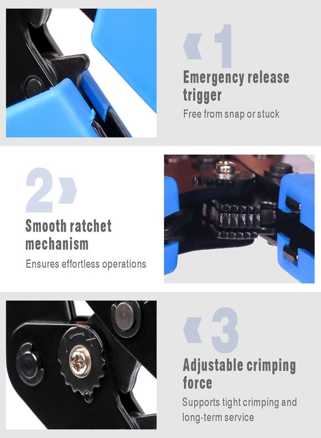 wekesigo أداة تجعيد الأسلاك WEKESIGO SN-2549 ذات آلية تروس، بمقاس 0.08-1.0 مم² و18-28 AWG، متوافقة مع أطراف التوصيل من نوع دوبونت PH2.0/XH2.54/2.54/2.8/3.0/3.96/4.8/KF2510/JST - Image 4