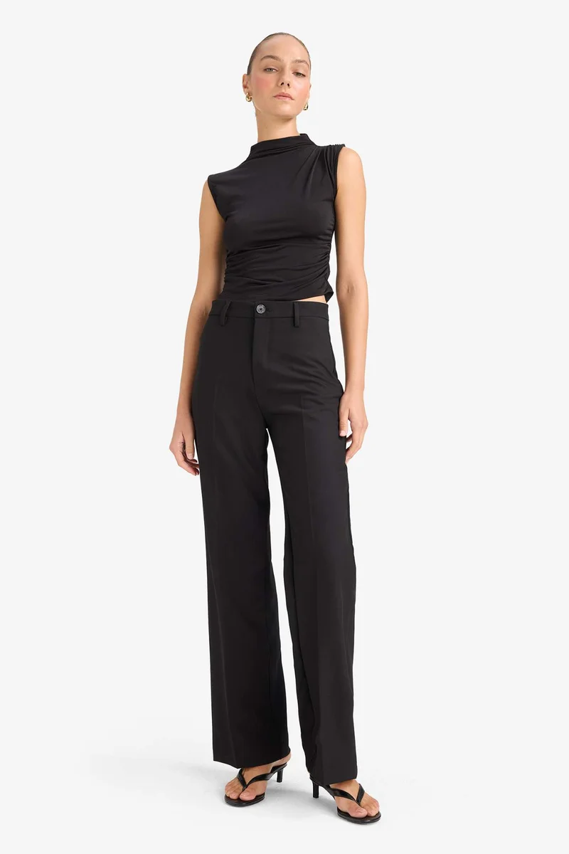 ديفاكتو Slim Fit Half Turtleneck Sleeveless Blouse