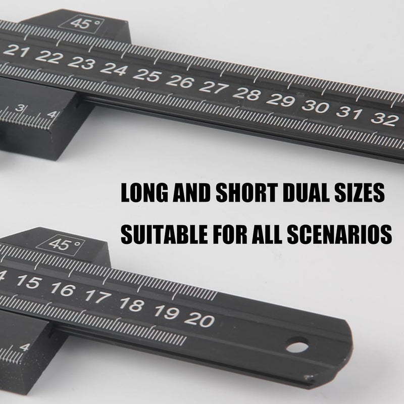 Professional Aluminum Alloy Right Angled Ruler for Accurate 90 and 45 Degree Measurements in Woodworking Metalworking Woodworker ' s Accuracy Corner Ruler - Image 4