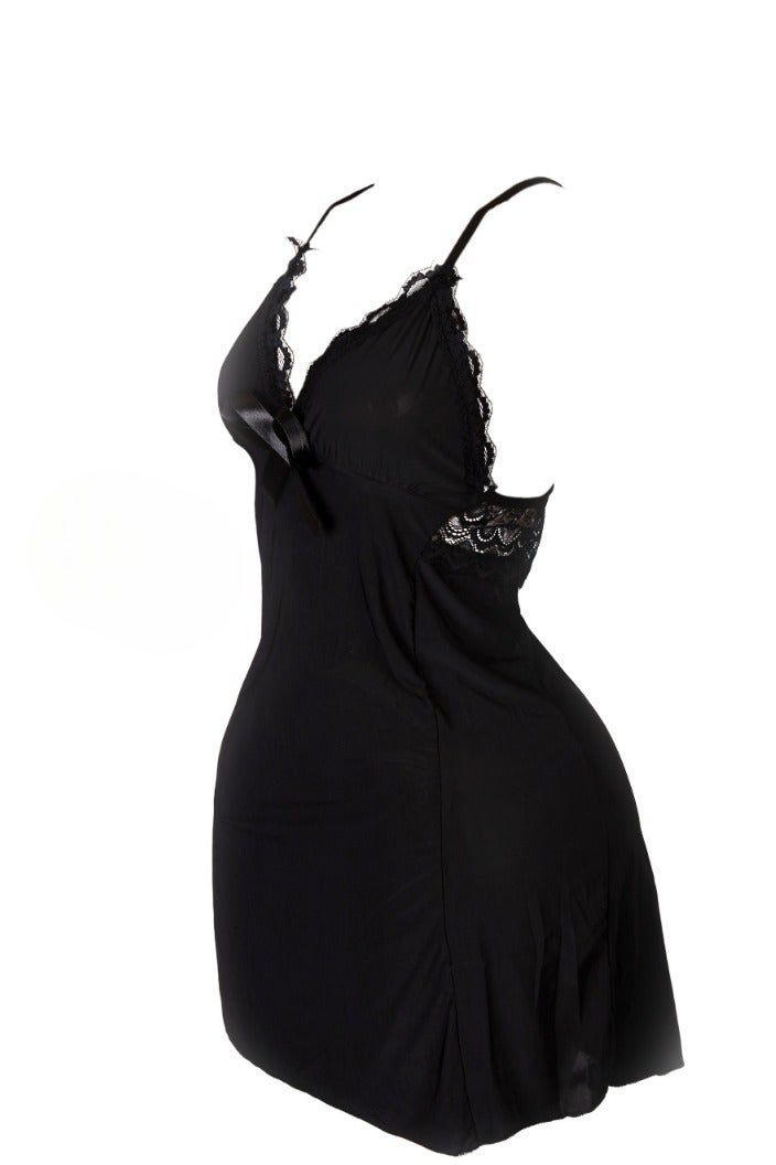 MANIKAN MANIKAN women's dress, with lace edges and decorated with a bow and back  - Image 3