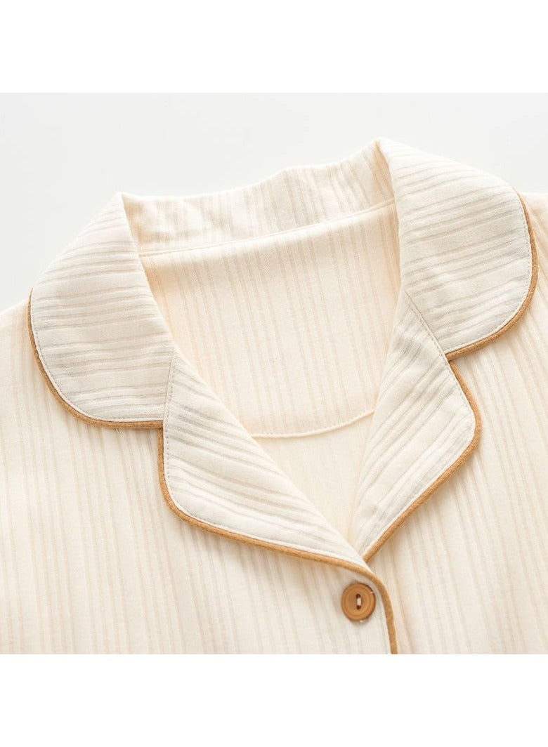 Women's Pajama Set, Cotton Long Seeve Striped Pajama Set Two Pieces of Casual Pajamas - Image 2