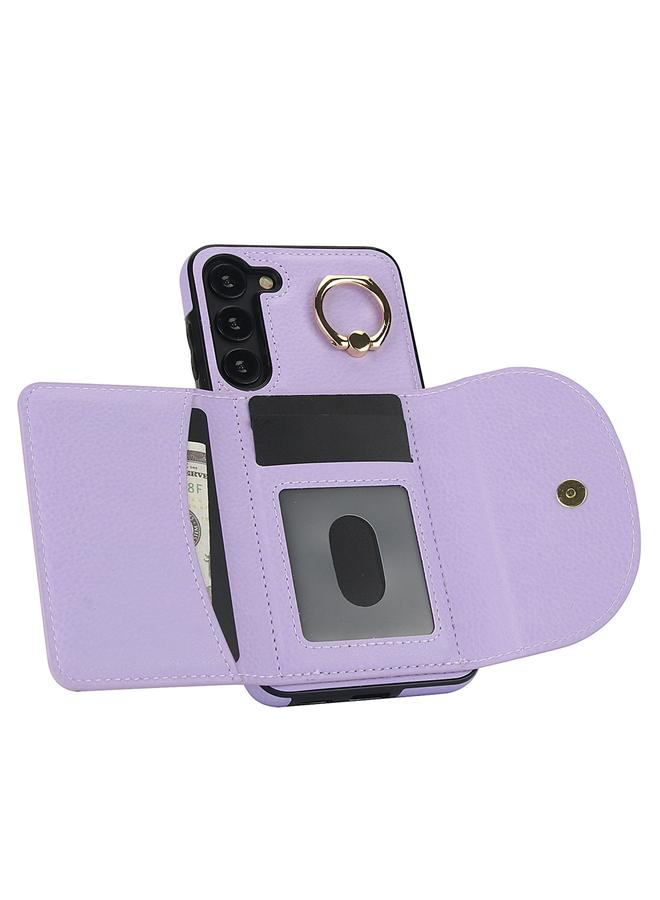 S-TOP Case For Samsung Galaxy S23 5G YM007 Ring Holder Card Bag Skin Feel Phone Case - Image 4