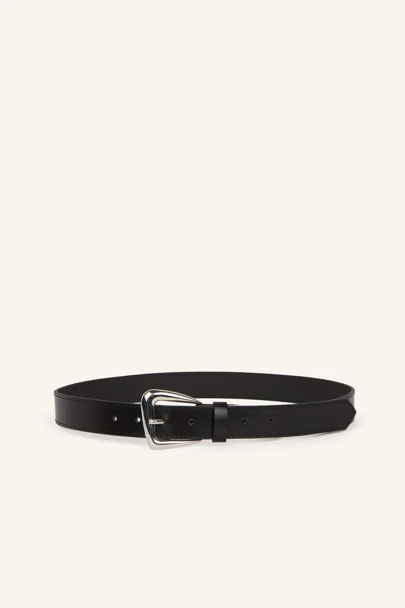 ديفاكتو Woman Rectangular Buckle Faux Leather Casual Belt