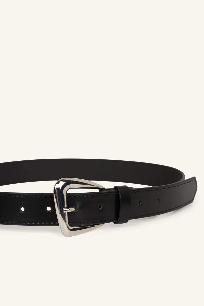 ديفاكتو Woman Rectangular Buckle Faux Leather Casual Belt