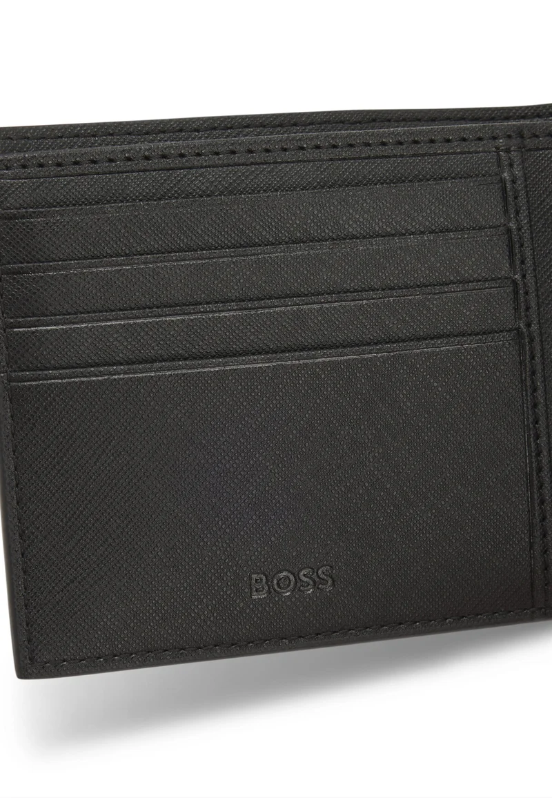 BOSS Monogram-structure wallet with logo trim