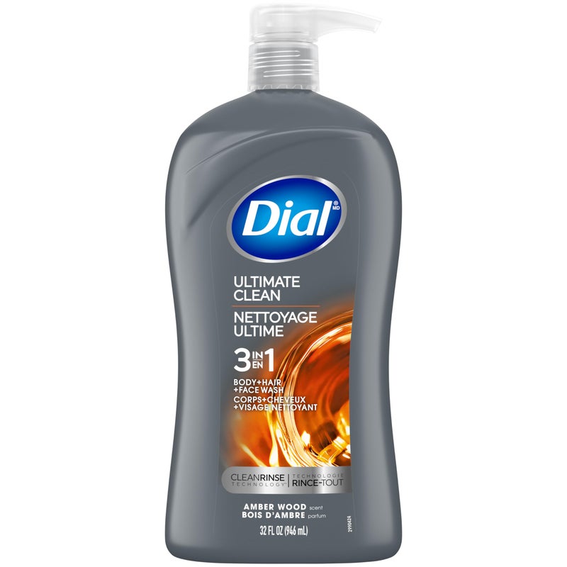 Dial Men 3in1 Body, Hair and Face Wash, Ultimate Clean, 32 Fl Oz - Image 1