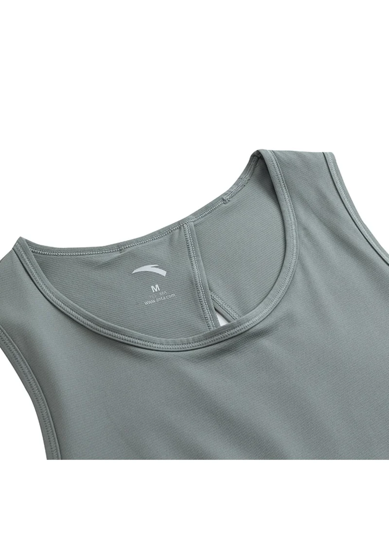 Anta Grey Regular Fit Workout Training Commute Knit Tank for Women | Best Price UAE