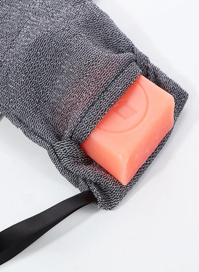 Quupy Soap Saver Bag Exfoliating Soap Pouch Bubble Foam Net Bag Sponge Facial Cleaning Soap Bags Foaming Bar Soap Pouches for Bath Shower(Black) - Image 5