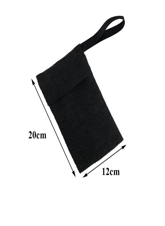 Quupy Soap Saver Bag Exfoliating Soap Pouch Bubble Foam Net Bag Sponge Facial Cleaning Soap Bags Foaming Bar Soap Pouches for Bath Shower(Black) - Image 2