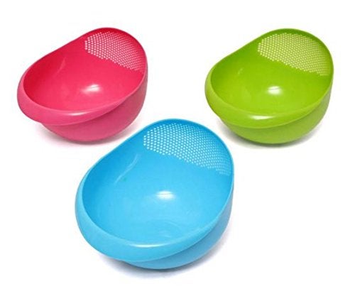 CONNECTWIDE CONNECTWIDE� New Drainer Bowl-Rinse Fruit Veg Rice Made of Eco-Friendly BPA-Free Material. Size : 28 x 21 x 11 cm, Weight : 200g (Purple)  - Image 5